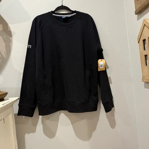 YETI Black Brushed Fleece Crew Sweatshirt NWT Men’s Large Embroidered Logo - Picture 2 of 4